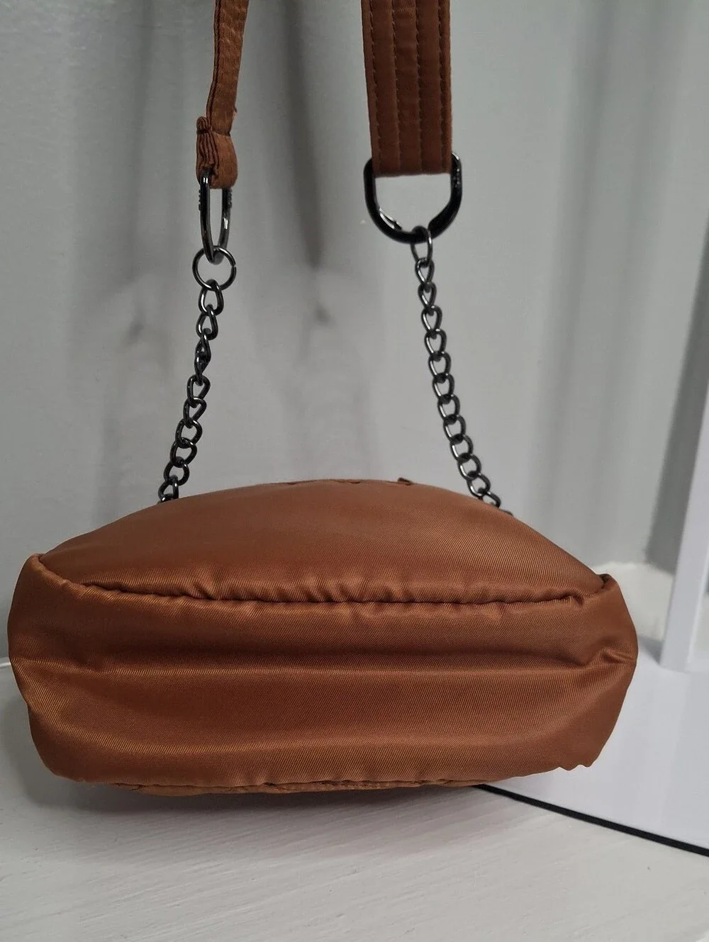 Lug Swing Copper Brown Quilted Convertible Crossbody Bag w/Coin Purse Set